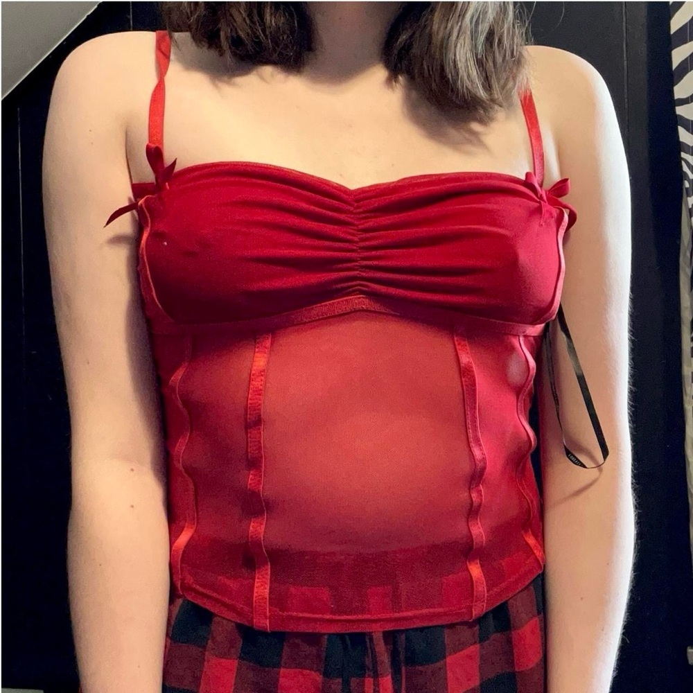 Forever 21 Red Sheer Camisole